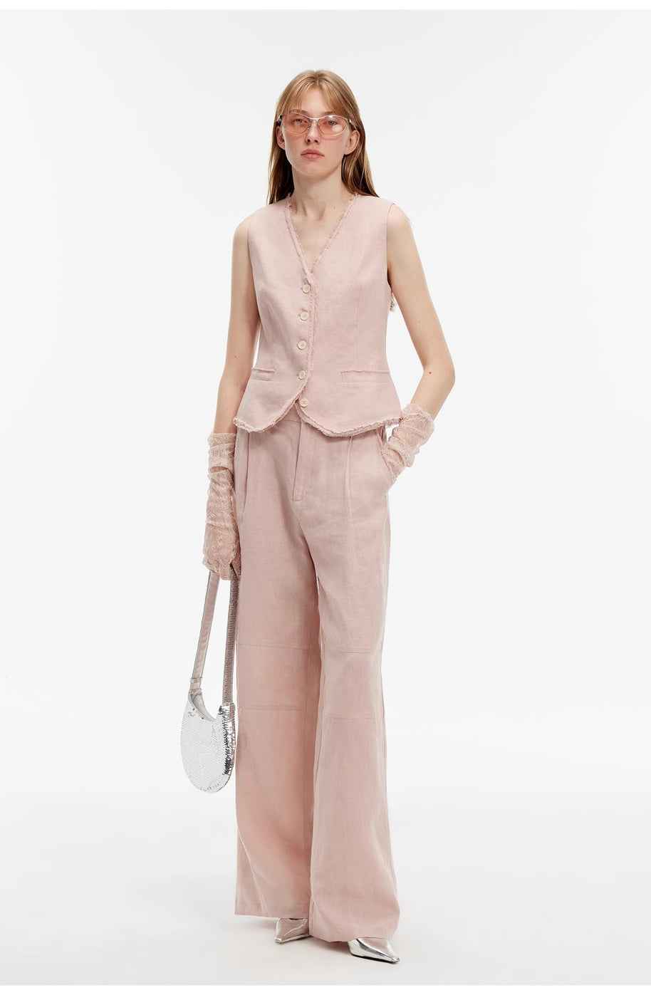 "Diary of an Old Friend" Customized Breathable Ramie Oversize Suit Vest Set-16