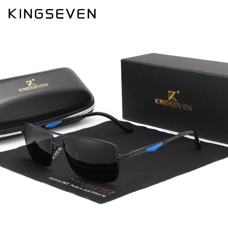 KINGSEVEN 2024 Brand Classic Square Polarized Sunglasses Men's Driving Male Sun Glasses Eyewear UV Blocking Oculos N7906