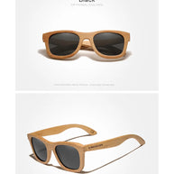 KINGSEVEN Polarized Natural Wooden Sunglasses For Men Women Full Bamboo Frame Retro Handmade Eyewear Square UV400 Lens Glasses