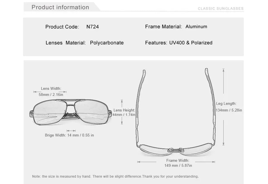 KINGSEVEN Aluminum Sunglasses Men/Women‘s Polarized UV400 Fashion Sunscreen Glasses Classical Driving Rectangle Business Eyewear