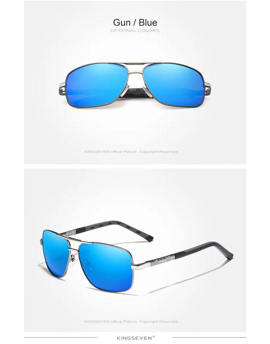 KINGSEVEN Aluminum Sunglasses Men/Women‘s Polarized UV400 Fashion Sunscreen Glasses Classical Driving Rectangle Business Eyewear
