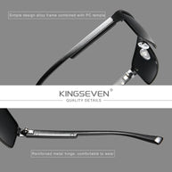 KINGSEVEN 2024 NEW Polarized Sunglasses Men Women Driving Square Eyewear Men's Sun Glasses Male Goggle UV400 Gafas De Sol