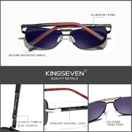 KINGSEVEN 2024 Aluminum Brand Pilot Polarized Sunglasses Men Women Fashion Frame Male Sun Glasses For Driving Oculos de sol