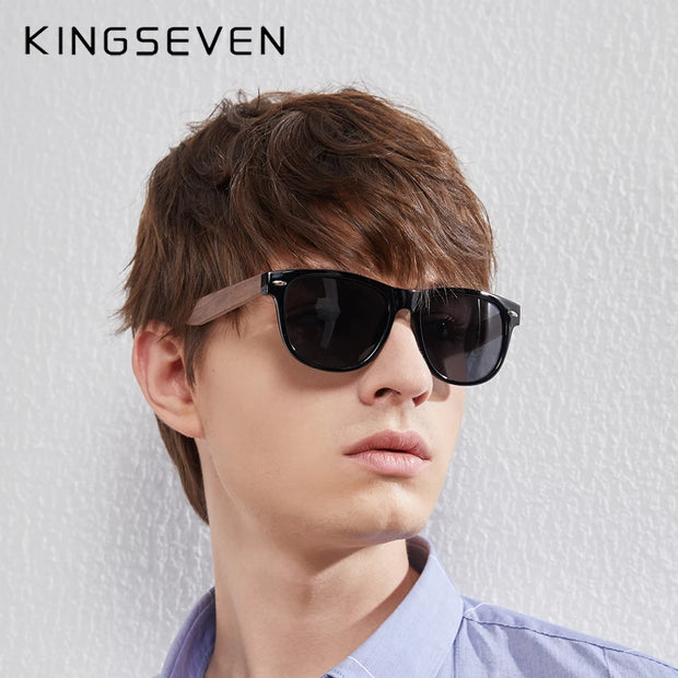 KINGSEVEN Walnut Wooden Polarized Sunglasses Men/Women UV Protection Glasses Natural Wood Handmade Eyewear Fashion gafas de sol