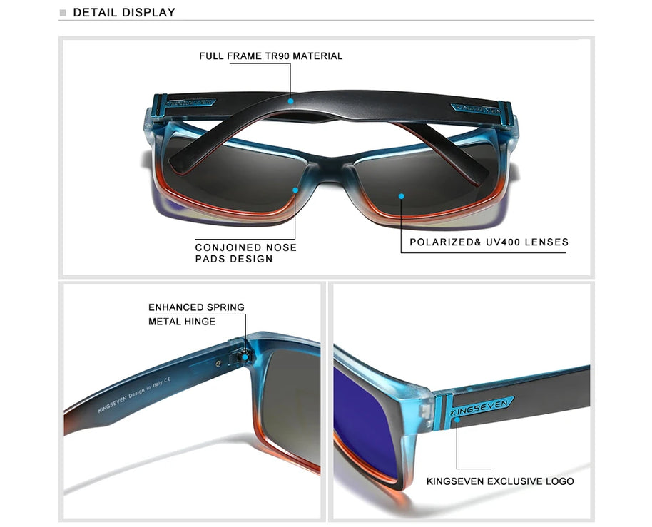 KINGSEVEN Sports Polarized Men‘s Sunglasses Goggle Mirror Lens Male Sun Glasses Women For Men Eyewear 9 Colors Available