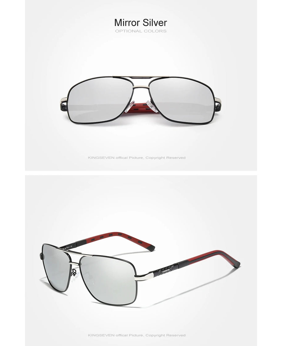 KINGSEVEN Aluminum Sunglasses Men/Women‘s Polarized UV400 Fashion Sunscreen Glasses Classical Driving Rectangle Business Eyewear