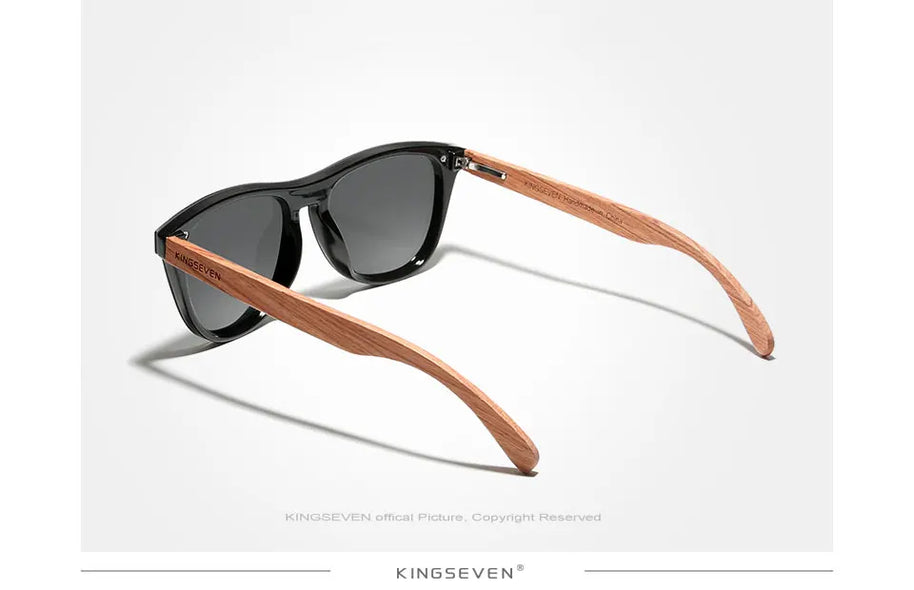 KINGSEVEN Brand Classical Wooden Sunglasses Men Retro Causal Polarized Rimless Women Glasses Anti-UV400 Wood Fashion Eyewear