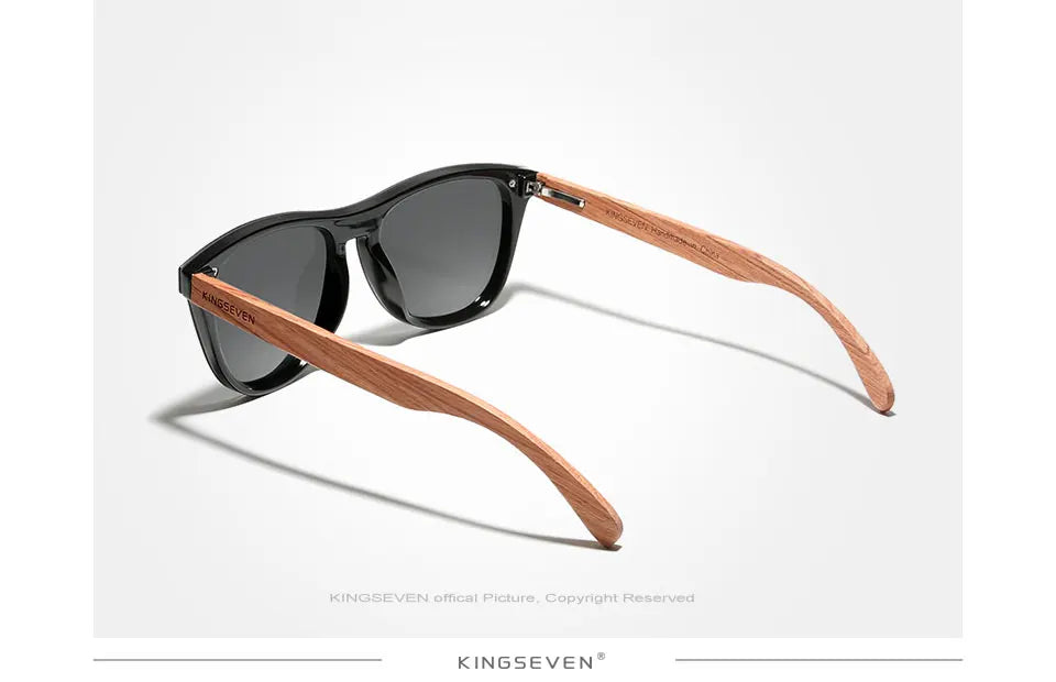 KINGSEVEN Brand Classical Wooden Sunglasses Men Retro Causal Polarized Rimless Women Glasses Anti-UV400 Wood Fashion Eyewear