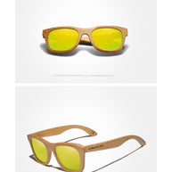 KINGSEVEN Polarized Natural Wooden Sunglasses For Men Women Full Bamboo Frame Retro Handmade Eyewear Square UV400 Lens Glasses