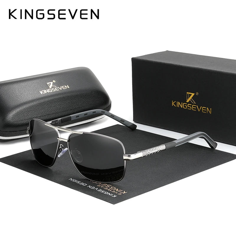 KINGSEVEN 2024 Aluminum Brand Pilot Polarized Sunglasses Men Women Fashion Frame Male Sun Glasses For Driving Oculos de sol