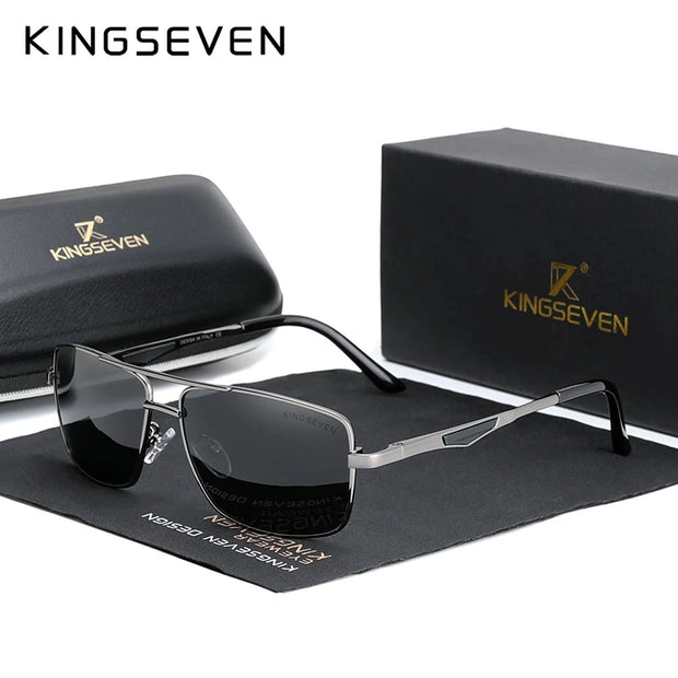 KINGSEVEN 2024 Brand Classic Square Polarized Sunglasses Men's Driving Male Sun Glasses Eyewear UV Blocking Oculos N7906
