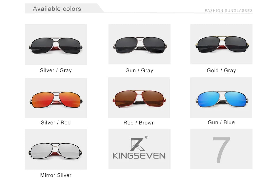 KINGSEVEN Aluminum Sunglasses Men/Women‘s Polarized UV400 Fashion Sunscreen Glasses Classical Driving Rectangle Business Eyewear