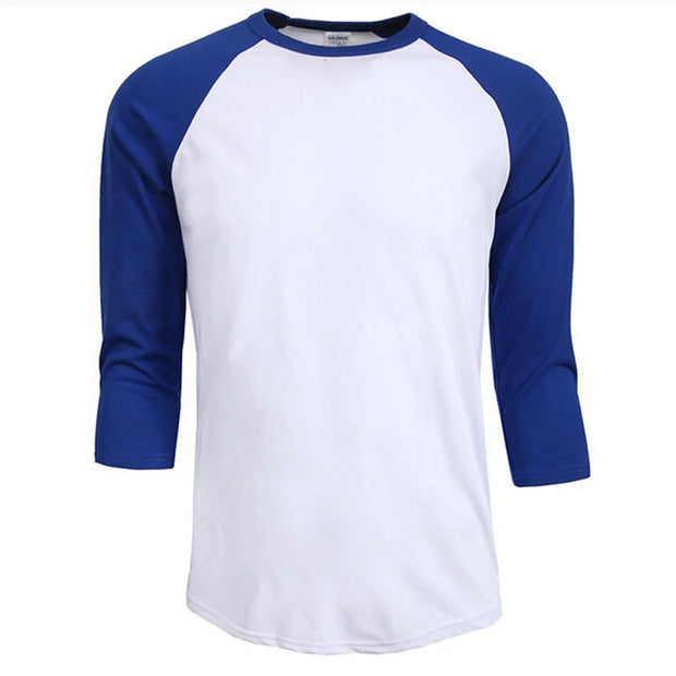 New T shirt Oversize Cotton Men O-Neck Casual 100% Cotton T shirt Women Three Quarter Tshirt Men Couple Tops Custom Design Pic