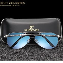 KINGSEVEN 2024 New Sunglasses For Men Design Aviation Alloy Full Frame Glasses HD Polarized UV400 Eye Protection Glasses Eyewear