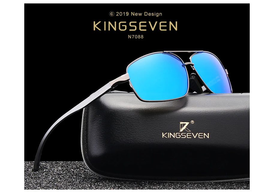 KINGSEVEN Vintage Retro Brand Designer Men Polarized Sunglasses Square Classic Men Shades Sun glasses UV400 N7088