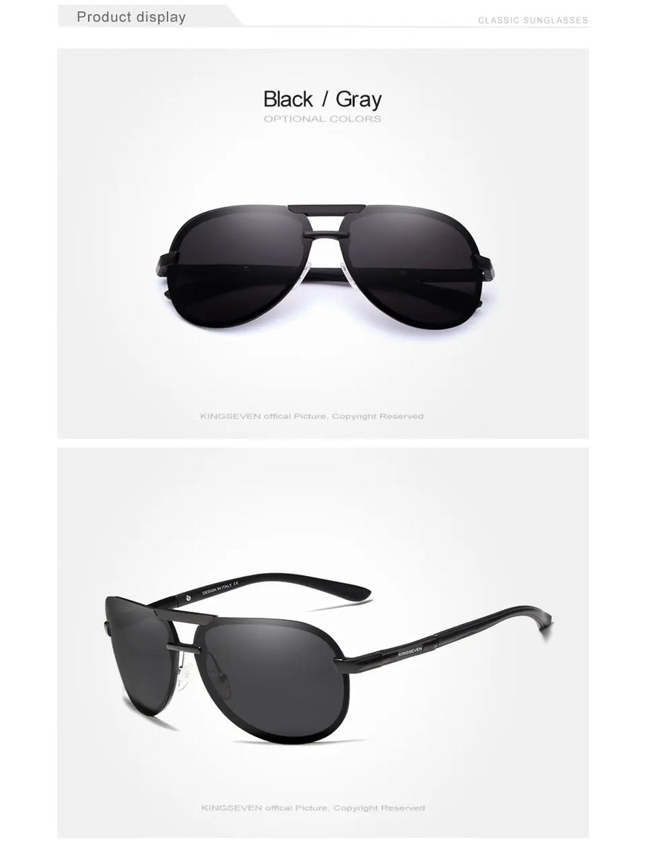 KINGSEVEN Original High Quality Polarized Sunglasses Men Women Pilot Driving Aluminum+TR90 Sun Glasses Goggle UV400