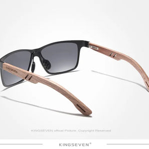KINGSEVEN Brand Wooden Sunglasses High Quality Rectangle Frame Men Women's UV400 Polarized Lens Glasses Luxury Retro Eyewear