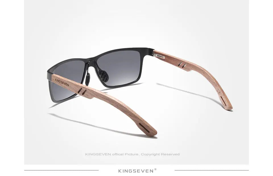 KINGSEVEN Brand Wooden Sunglasses High Quality Rectangle Frame Men Women's UV400 Polarized Lens Glasses Luxury Retro Eyewear