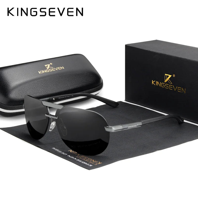 KINGSEVEN Original High Quality Polarized Sunglasses Men Women Pilot Driving Aluminum+TR90 Sun Glasses Goggle UV400