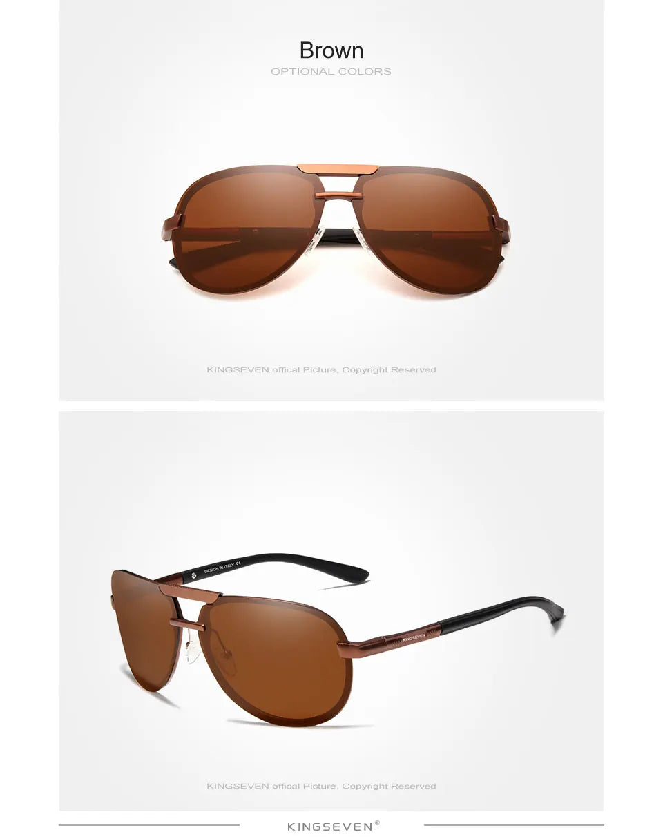 KINGSEVEN Original High Quality Polarized Sunglasses Men Women Pilot Driving Aluminum+TR90 Sun Glasses Goggle UV400
