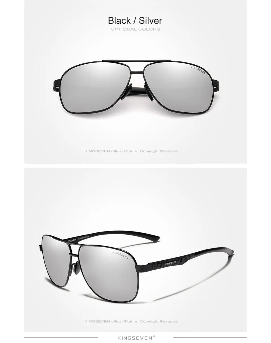 KINGSEVEN 2024 Brand Men Aluminum Sunglasses Polarized UV400 Mirror Male Eye Protection Glasses Women Men Oculos de sol Eyewear