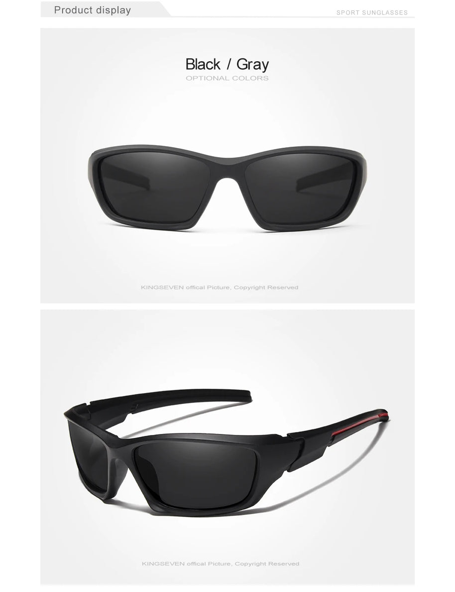 KINGSEVEN Fashion Polarized UV400 Sunglasses Men Cycling Luxury Brand Designer Vintage Driving Sun Glasses Goggles Shadow