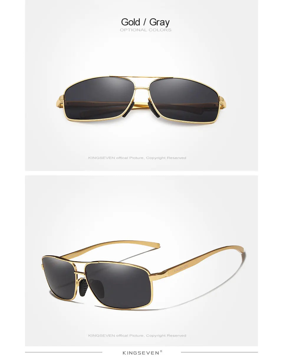 KINGSEVEN Vintage Retro Brand Designer Men Polarized Sunglasses Square Classic Men Shades Sun glasses UV400 N7088