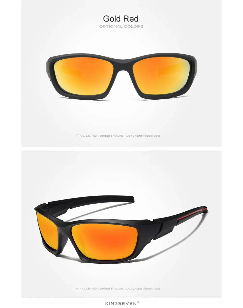 KINGSEVEN Fashion Polarized UV400 Sunglasses Men Cycling Luxury Brand Designer Vintage Driving Sun Glasses Goggles Shadow