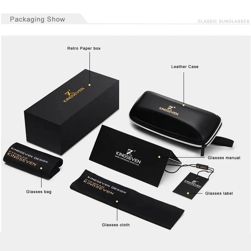 KINGSEVEN Vintage Retro Brand Designer Men Polarized Sunglasses Square Classic Men Shades Sun glasses UV400 N7088
