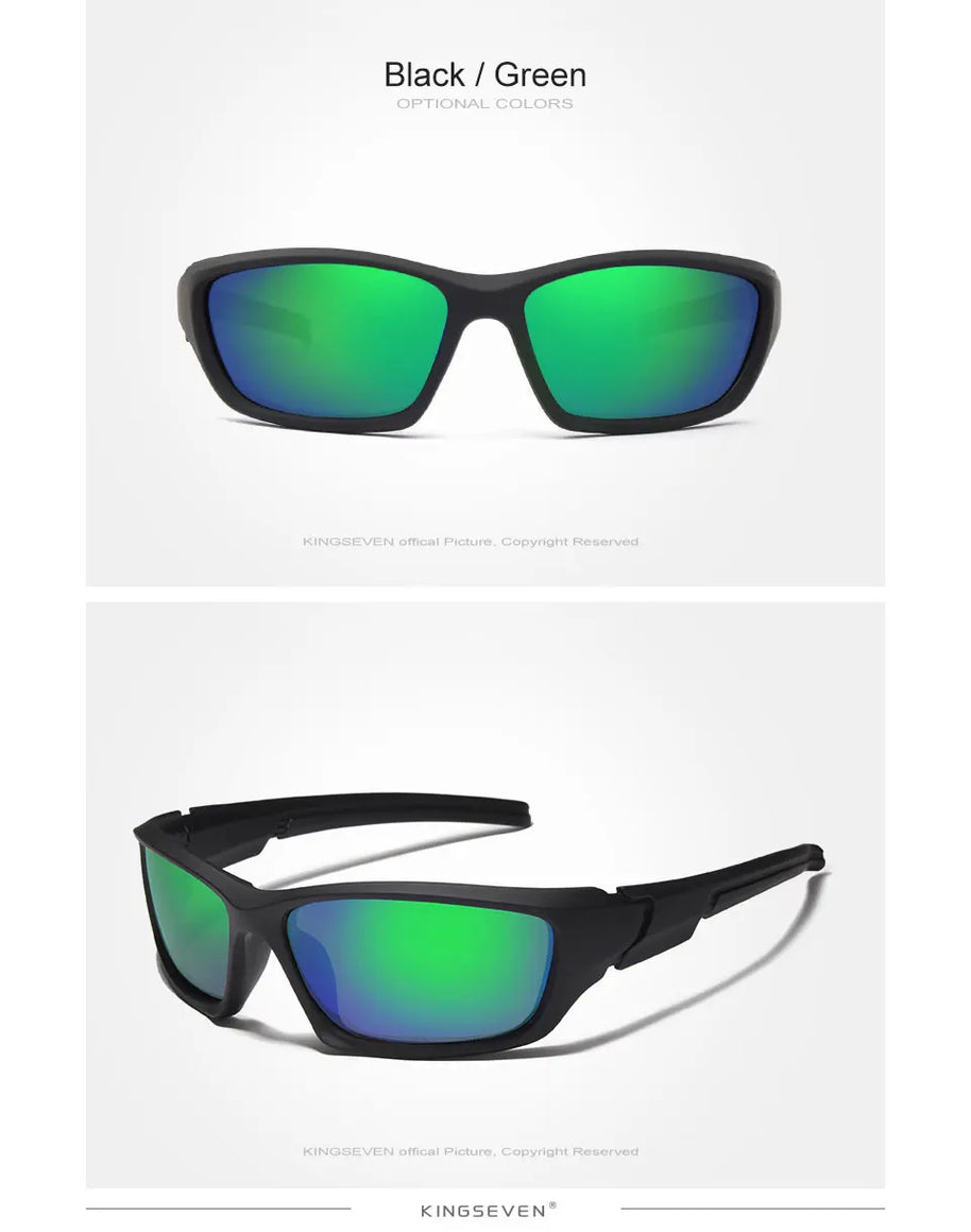KINGSEVEN Fashion Polarized UV400 Sunglasses Men Cycling Luxury Brand Designer Vintage Driving Sun Glasses Goggles Shadow