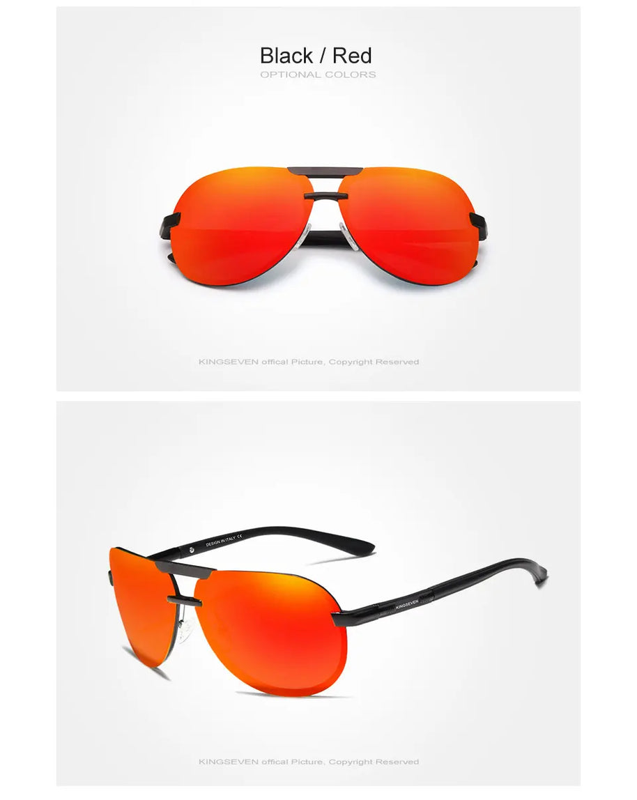 KINGSEVEN Original High Quality Polarized Sunglasses Men Women Pilot Driving Aluminum+TR90 Sun Glasses Goggle UV400