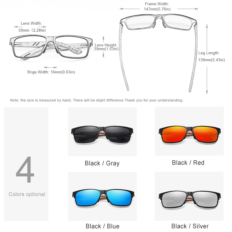 KINGSEVEN Wooden Men Sunglasses Polarized Outdoor Sun Glasses Women Mirror Lens Handmade Fishing Fashion UV400 Eyewear