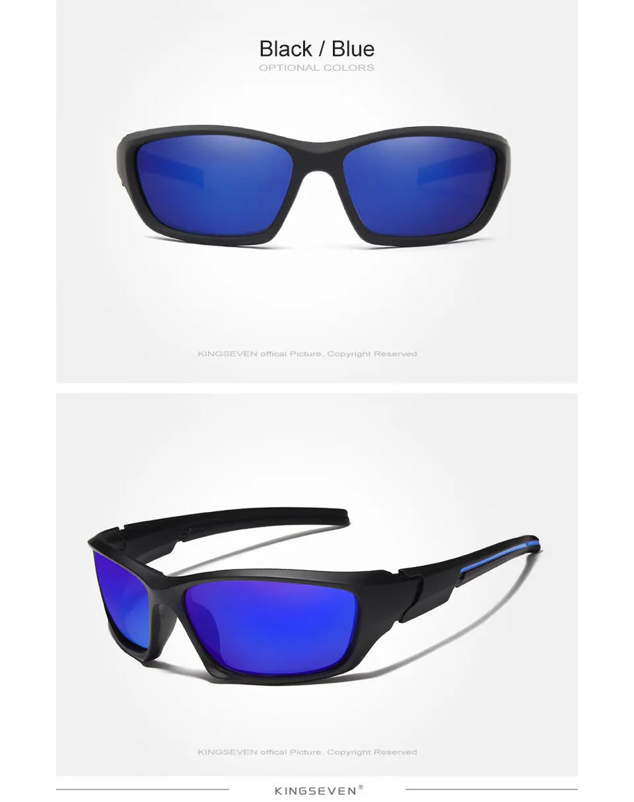 KINGSEVEN Fashion Polarized UV400 Sunglasses Men Cycling Luxury Brand Designer Vintage Driving Sun Glasses Goggles Shadow
