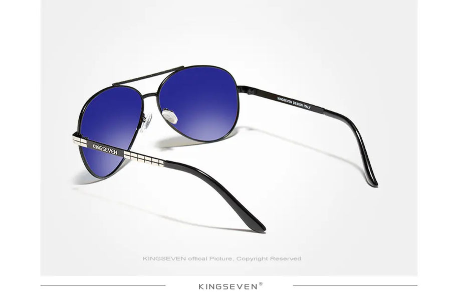 KINGSEVEN 2024 New Sunglasses For Men Design Aviation Alloy Full Frame Glasses HD Polarized UV400 Eye Protection Glasses Eyewear
