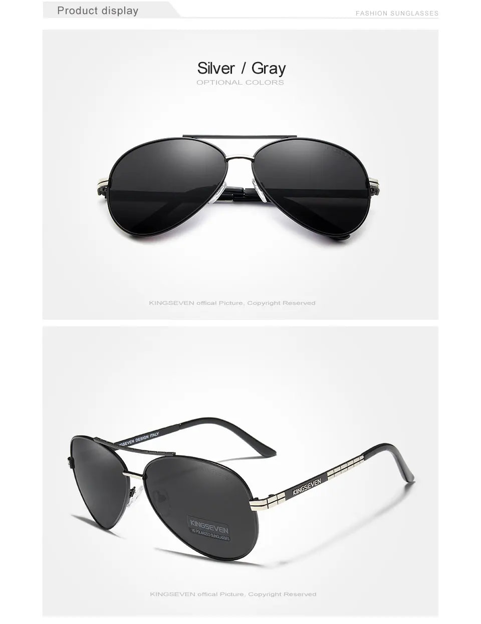 KINGSEVEN 2024 New Sunglasses For Men Design Aviation Alloy Full Frame Glasses HD Polarized UV400 Eye Protection Glasses Eyewear