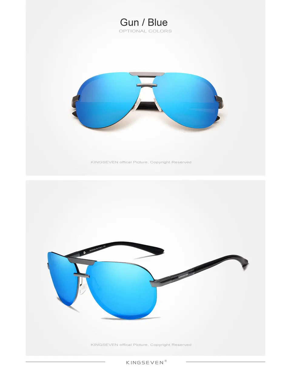 KINGSEVEN Original High Quality Polarized Sunglasses Men Women Pilot Driving Aluminum+TR90 Sun Glasses Goggle UV400