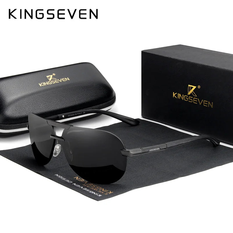 KINGSEVEN Original High Quality Polarized Sunglasses Men Women Pilot Driving Aluminum+TR90 Sun Glasses Goggle UV400