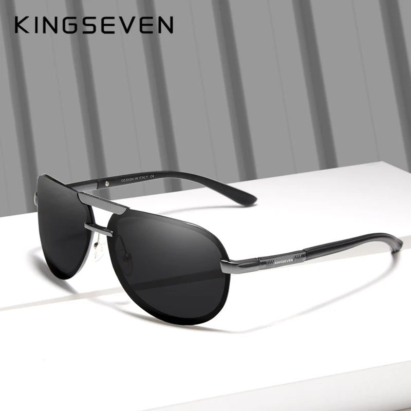 KINGSEVEN Original High Quality Polarized Sunglasses Men Women Pilot Driving Aluminum+TR90 Sun Glasses Goggle UV400