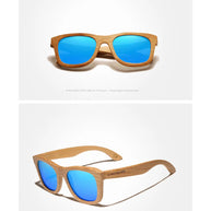 KINGSEVEN Polarized Natural Wooden Sunglasses For Men Women Full Bamboo Frame Retro Handmade Eyewear Square UV400 Lens Glasses