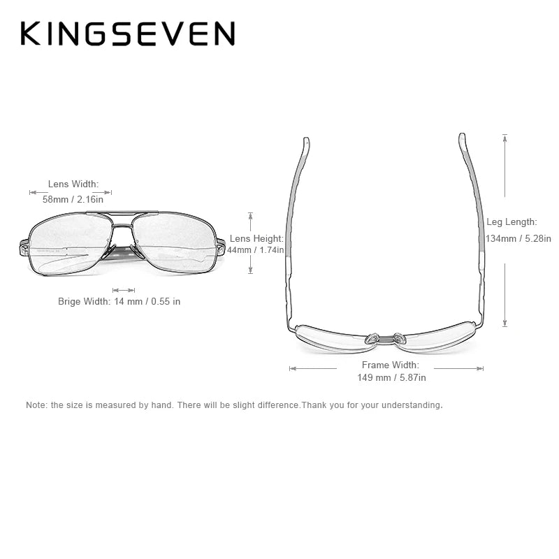 KINGSEVEN 2024 Aluminum Brand Pilot Polarized Sunglasses Men Women Fashion Frame Male Sun Glasses For Driving Oculos de sol