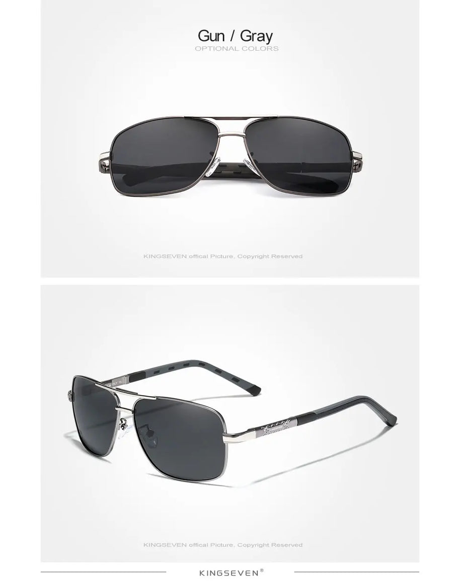 KINGSEVEN 2024 Aluminum Brand Pilot Polarized Sunglasses Men Women Fashion Frame Male Sun Glasses For Driving Oculos de sol
