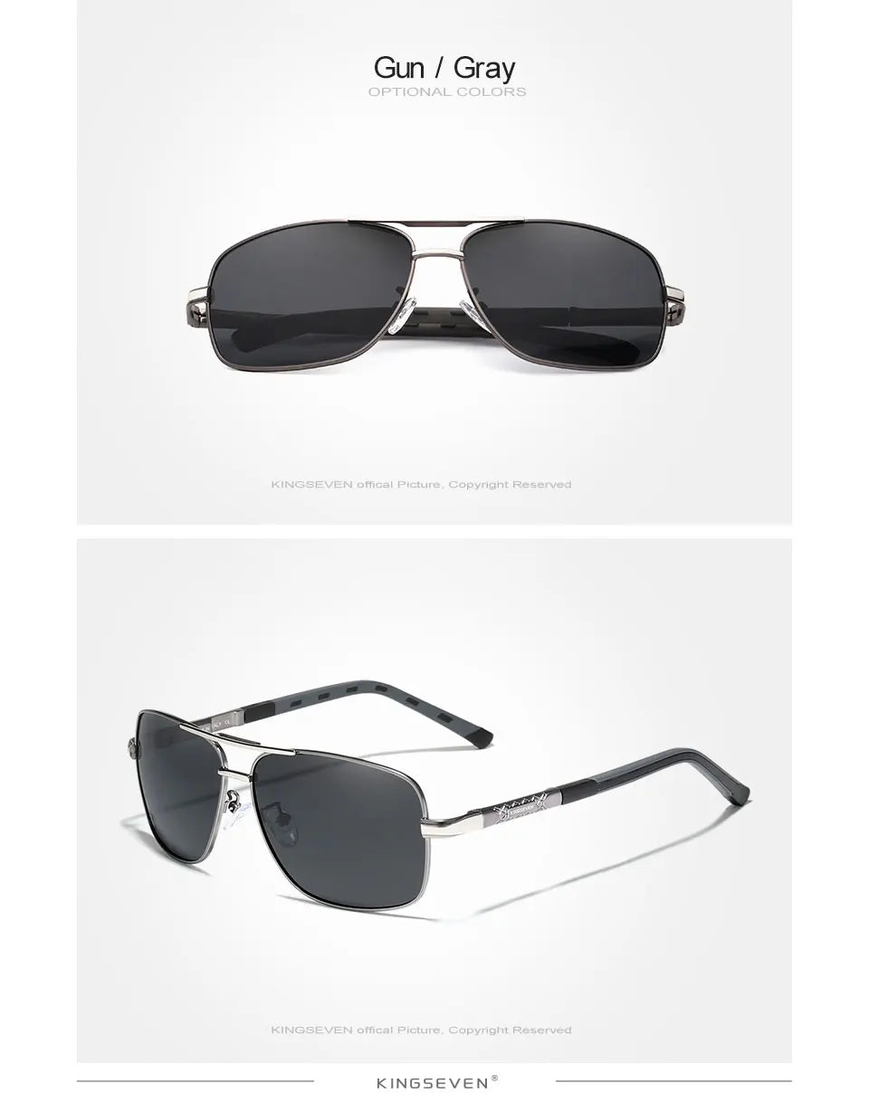 KINGSEVEN 2024 Aluminum Brand Pilot Polarized Sunglasses Men Women Fashion Frame Male Sun Glasses For Driving Oculos de sol