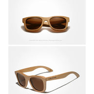 KINGSEVEN Polarized Natural Wooden Sunglasses For Men Women Full Bamboo Frame Retro Handmade Eyewear Square UV400 Lens Glasses