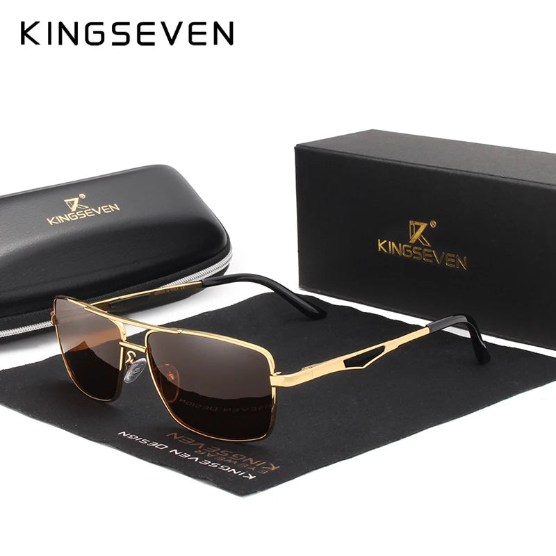 KINGSEVEN 2024 Brand Classic Square Polarized Sunglasses Men's Driving Male Sun Glasses Eyewear UV Blocking Oculos N7906