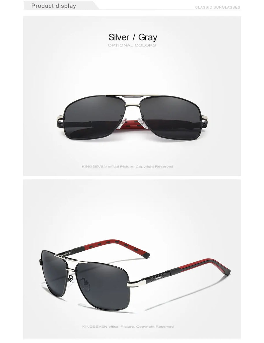 KINGSEVEN 2024 Aluminum Brand Pilot Polarized Sunglasses Men Women Fashion Frame Male Sun Glasses For Driving Oculos de sol