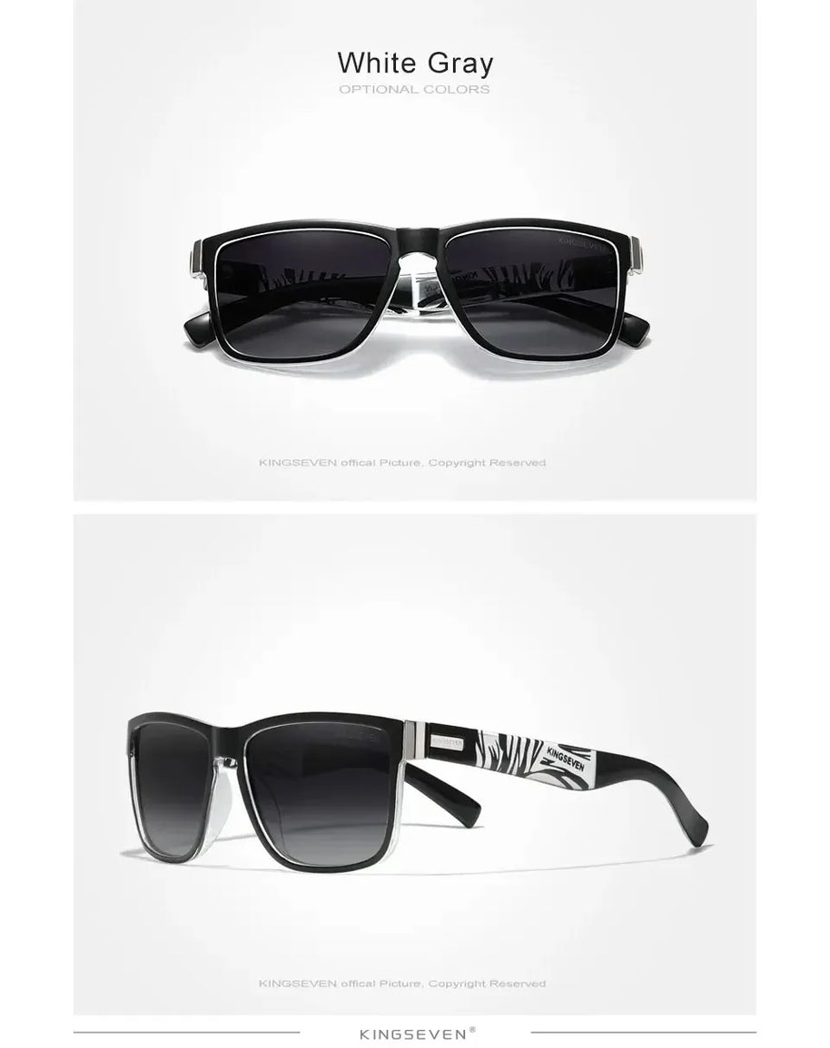KINGSEVEN Sports Polarized Sunglasses Men Women UV400 Lens Retro Rectangle Fashion Square Frame Glasses Goggles Cycling Eyewear