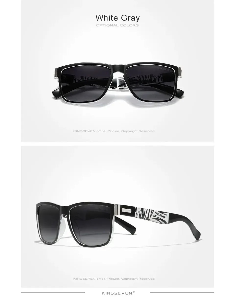 KINGSEVEN Sports Polarized Sunglasses Men Women UV400 Lens Retro Rectangle Fashion Square Frame Glasses Goggles Cycling Eyewear