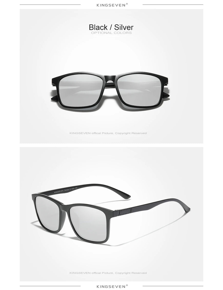 KINGSEVEN Classic Trendy Rectangle Sunglasses Polarized UV400 Women Men Fashion Luxury Glasses Travel Driving Vacation Eyewear