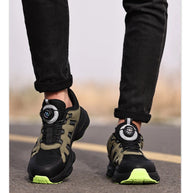 Men Safety Shoes Rotating button Work Sneakers Industrial Puncture-Proof Anti-smash Steel Toe Work Shoes Protective Safety Boots
