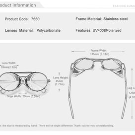 KINGSEVEN Fashion Steampunk Vintage Sunglasses Men Round Lens Polarized Eye Protection Glasses Driving Men's Eyewear